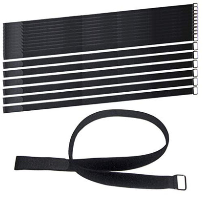 36 inch Cable Strap with Buckle - 16 PACK Hook and Loop Fastening Straps - Adjustable Nylon Extend Securing Strap - size: 1 x 36 in