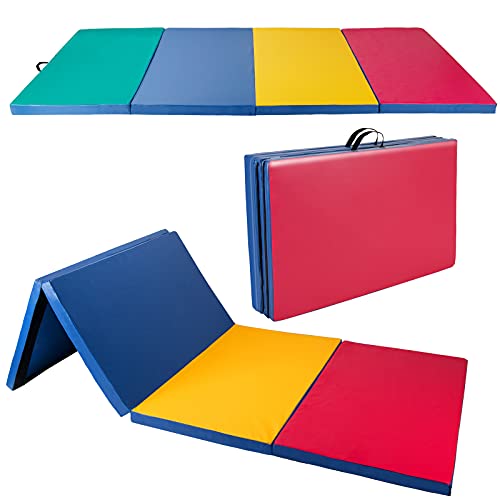Polar Aurora 4'x10'x2 Thick Folding Gymnastics Exercise Mat Aerobics Stretching Yoga Mats - color: 4 Color