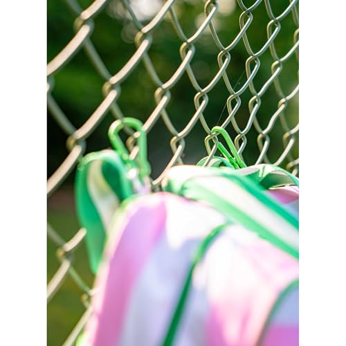 Cute Prepster Pickleball Bag for Women with Fence Hook, Tote with Pockets for Water Bottle, Paddles, Balls, Accessories - color: Pink Stripe Pasadena
