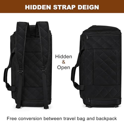 Convertible Garment Bags for Travel - Carry on Garment Duffle Bag with Backpack Straps for Men Women, 4 in 1 Large Travel Duffel Bags with Shoes Compartment Hanging Suit Dress Weekender Bag 3pcs Set - color: D2-Black