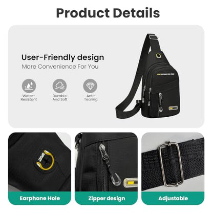 Waterproof Sling Bag for Men Women,Lightweight Crossbody Small Backpack,Shoulder Chest Bag for Travel Hiking - color: Olive Green
