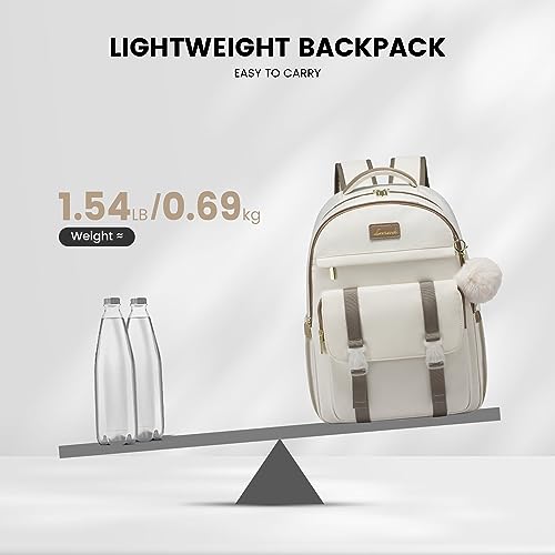 LOVEVOOK School Backpack for Teen Girls, Student Backpack Purse for 14-16 Teenage, Cute Kid Bookbag, Back to School Backpacks Fit 15.6 Inch Laptop, Large College Travel Bag, Beige-khaki - color: Beige-khaki