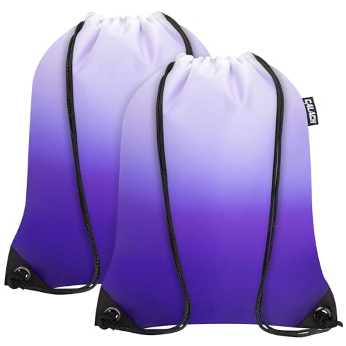 2PCS Drawstring Bags Bulk, String Backpack for Men Women, Cinch Bag Draw String Back Bag for Gym, Sports, Travel, Swimming, Beach, Gradient purple - color: Gradient Purple, size: Large