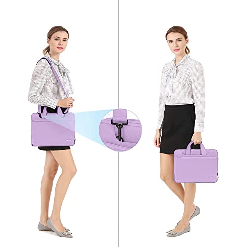 MOSISO 360 Protective Laptop Bag 15.6 inch, 15-16 inch Computer Bag Compatible with MacBook Air 15 inch/Pro 16 inch, HP,Dell,Lenovo,Asus,Notebook, Laptop Carrying Case with Strap&Handle, Light Purple - color: Light Purple, size: 16 inch