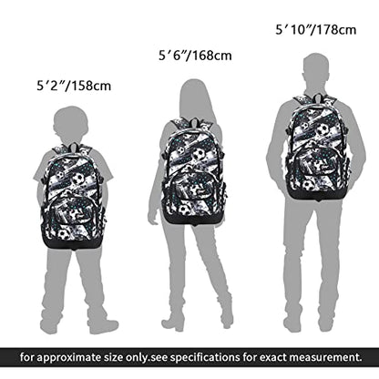 rickyh style School Backpack Travel Bag for Men & Women Lightweight College Back Pack with Laptop Compartmen - color: 04football Black