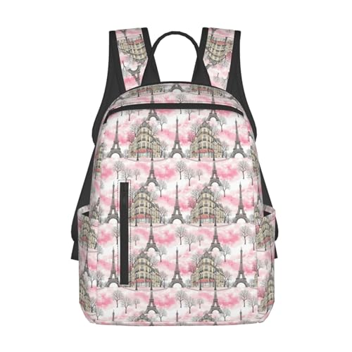 Lightweight Daypack Paris Eiffel Tower, Stands Upright, Padded Laptop Sleeve, for Commuters & Travel - color: Picture (46)