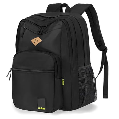Goloni Lightweight Laptop Backpack 1.1Lbs, 26L Wear-Resistant Water Resistant Backpack with Laptop Compartment for Men Women - color: Black