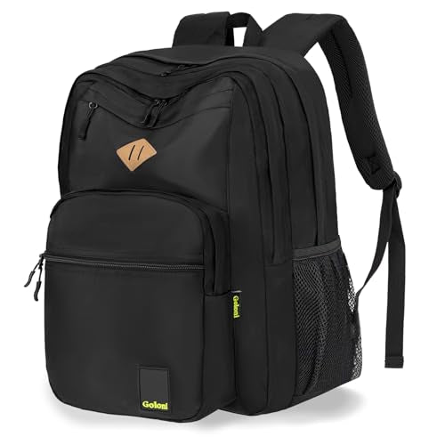 Goloni Lightweight Laptop Backpack 1.1Lbs, 26L Wear-Resistant Water Resistant Backpack with Laptop Compartment for Men Women - color: Black