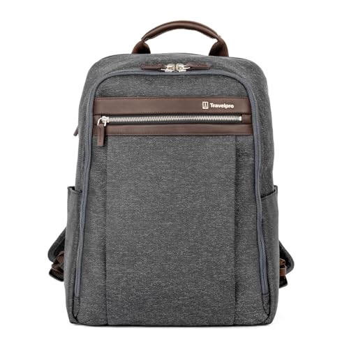 Travelpro Platinum Elite Slim Laptop Travel Backpack, Fits up to 16 Inch Laptop, Business, Water Resistant, Men and Women, Vintage Grey - color: Vintage Grey, size: 16 inches