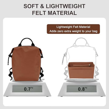 Purse Organizer Insert Compatible with Longchamp Le Pliage Energy L Backpack, Brown/LB - color: Gold Brown, size: L Backpack