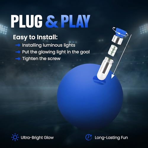 Glow in the Dark Lacrosse Ball | Night Practice & Training Equipment for All Ages | 2 Pack Official Size & Weight | Lacrosse Gift | LED Sky Blue
