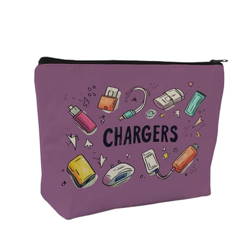 Plugs Cables & Chargers - Makeup Bag for Women Travel - Zipper Cosmetic Storage Bag with Vibrant Designs, Soft Fabric & Multi-Use Functionality (Gift for Birthdays, Graduation, Christmas) (Style G) - style: Style G