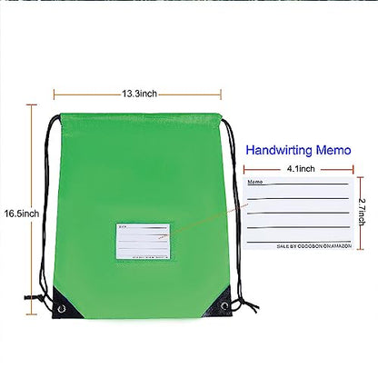 50 Pack Drawstring Bags,Bulk Draw String Backpack, DIY Gym Sports Cinch Bag Sackpack for Women Men, Green - color: Green