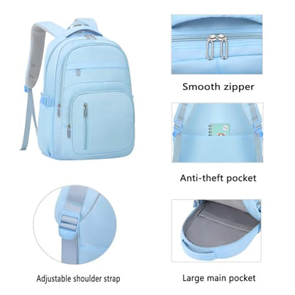 KBTYE Cute School Backpack for Women Men Casual Travel Laptop Backpack Aesthetic Lightweight College Bookbags for Kids(Blue) - color: Blue