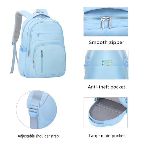 KBTYE Cute School Backpack for Women Men Casual Travel Laptop Backpack Aesthetic Lightweight College Bookbags for Kids(Blue) - color: Blue