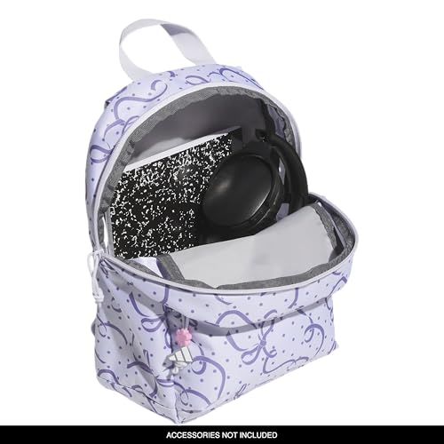 adidas Kids Gotta-Have-It Mini Backpack – School Bag for Girls and Boys, 10L, Bow Print Frozen Purple/White, OSFA - color: Bow Print Frozen Purple/White