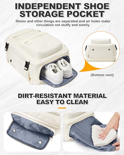 Vacuum Backpack Travel with Pump Carry on Luggage Flight Approved Essentials Personal Item Travel Bag with Vacuum System Waterproof Compression Backpack for Women Men Mochila de Viaje Beige - color: A9-beige