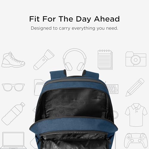 TravisMathew Duration Backpack with Laptop Sleeve, Water-Resistant Bag for Work, Travel & Hiking, Navy Heather - color: Navy Heather