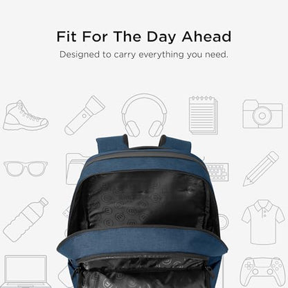 TravisMathew Duration Backpack with Laptop Sleeve, Water-Resistant Bag for Work, Travel & Hiking, Navy Heather - color: Navy Heather