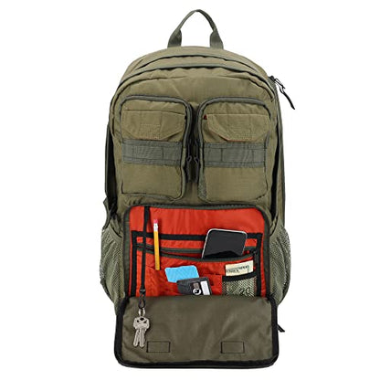 Eddie Bauer Cargo Tactical Backpack | Adventure | Heavy Duty | Outdoor | Water Resistant | 600D Polyester - Grey Moss - color: Moss Grey