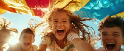 GSi Kids Play Parachute Rainbow Parachute Toy Tent Game for Children Gymnastics Cooperative Play and Outdoor Playground Activities (8 Feet) - size: 8 Feet