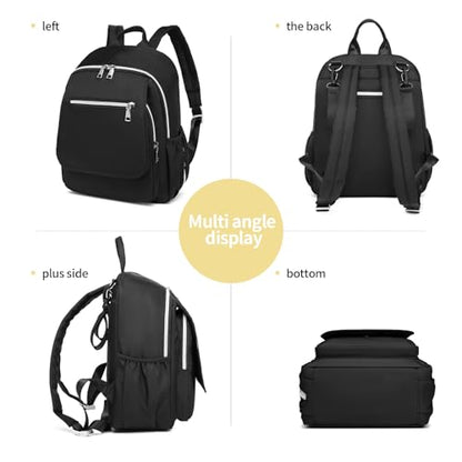 Small Diaper Bag Backpack, Mini Diaper Bag Purse with 10 Pockets, Travel Baby Bag for Baby Girls, Insulated Pockets, Stroller Straps, black - color: Black