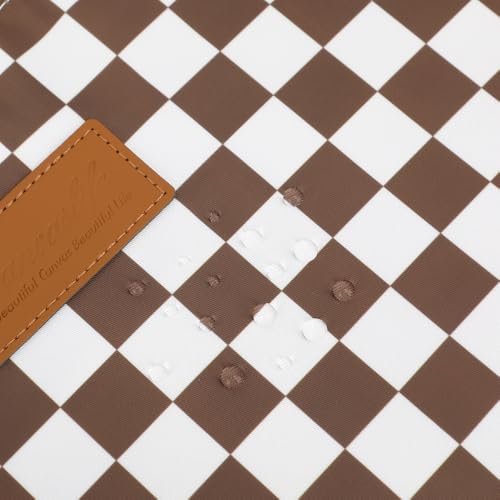 canvaslife Waterproof Pattern Resistant Laptop Shoulder Messenger Bag for Pro 16 inch and 15.6 inch-16 inch Laptop (brown Checker) - color: Brown Checker