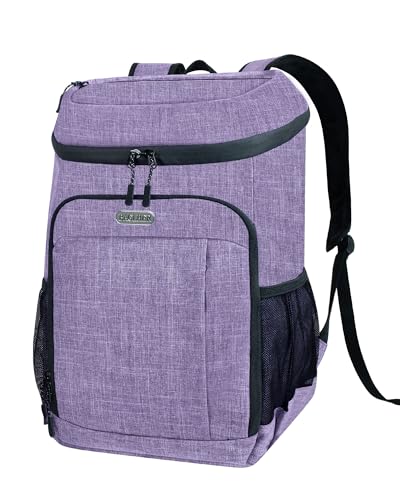 BAGLHER Lightweight Insulated Cooler Backpack - 30 Cans, Leak-Proof for Lunch, Picnic, Hiking, Camping Trips - color: purple-plus