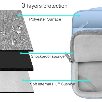 MOSISO Compatible with MacBook Air 15 inch Case M5 2026 M4 2025 M3 2024 M2 2023 A3448 A3241 A3114 A2941, Plastic Hard Shell Case&Puffy Sleeve Bag&Keyboard Skin&Webcam Cover&Screen Film, Air Blue - color: Air Blue