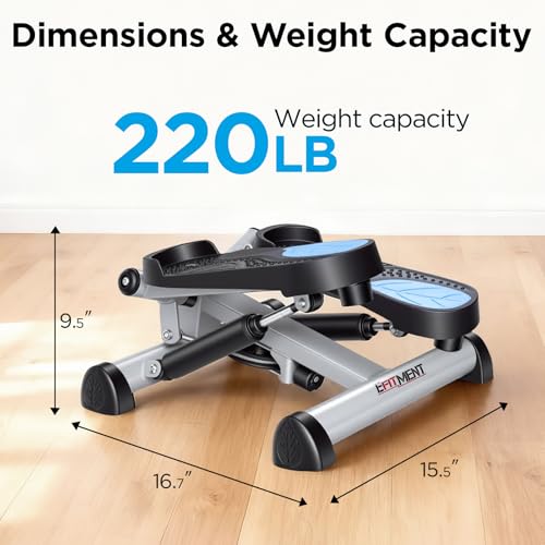 Efitment Mini Stepper for Exercise at Home, Twist Stair Stepper with Resistance Bands, LCD Monitor, Compact Cardio Step Machine for Full Body Workout - style: With Resistance Bands