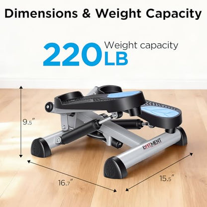 Efitment Mini Stepper for Exercise at Home, Twist Stair Stepper with Resistance Bands, LCD Monitor, Compact Cardio Step Machine for Full Body Workout - style: With Resistance Bands