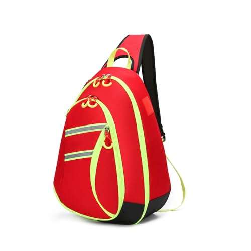 First Aid Sling Bag Backpack,Sling Crossbody Bag,Heavy Duty Emergencies Medical Bag,For Cycling Camping Traveling. (Red, S) - color: Red, size: Small