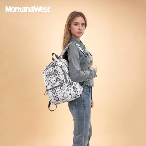 Montana West Backpack Purse for Women Western Aztec Backpack Purse Lightweight Casual Daypack for Travel - color: Black