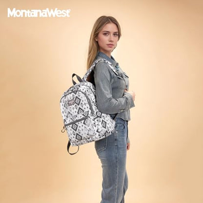 Montana West Backpack Purse for Women Western Aztec Backpack Purse Lightweight Casual Daypack for Travel - color: Black