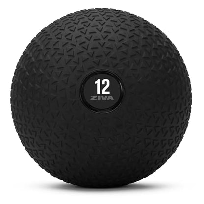 ZIVA Slam Ball - Elite Level Hard-Wearing PVC Outer Shell, Gripping Tire Tread Skin, Precision Weighted Sand Core | Throw, Toss Exercise Medicine Ball for Strength Core Workouts - Avail 10-40 lbs.