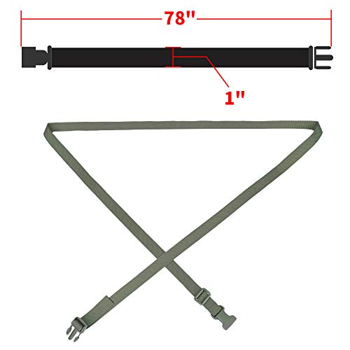 MAGARROW 78" x 1" Strap Buckle Packing Straps Adjustable 1-Inch Belt - color: Green 6.5 feet Long (10-PCS)