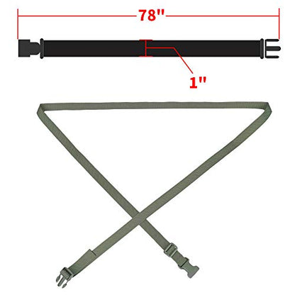 MAGARROW 78" x 1" Strap Buckle Packing Straps Adjustable 1-Inch Belt - color: Green 6.5 feet Long (10-PCS)
