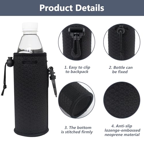Water Bottle Sleeves, 3 Pcs Neoprene Insulators Bottle Carrier Holder with Buckles, fits 16-18oz (Colorful1) - color: Colorful1
