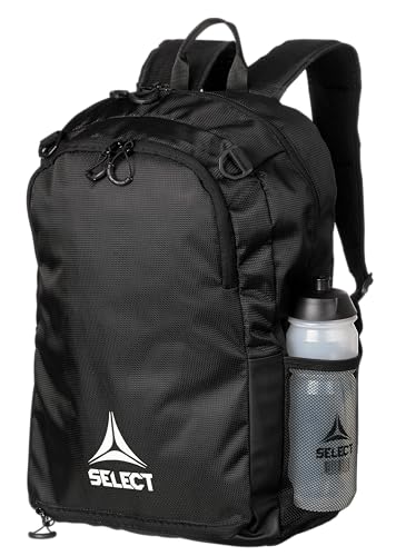 SELECT Milano Soccer Backpack with net pouch for ball, Black/White
