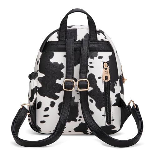 Montana West Mini Backpack Purse for Women Anti Theft Backpacks with Secured Zipper and Tassel - color: Mini Cow Print Black