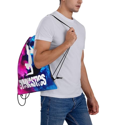 Gymnastics Drawstring Backpack Light Gym String Bag Pink Water Resistant Sackpack Sport Yoga Daypack For Womens Mens - color: Gymnastics1