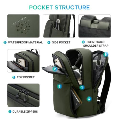 FUTURE AESTHETICS Smart Waterproof Travel Backpack Business Flight Approved Carry on Backpack for Men Women ，Large Capacity Laptop Backpack，Water Resistant Computer Backpack Fits 16 Inch Laptop(Green) - color: Green
