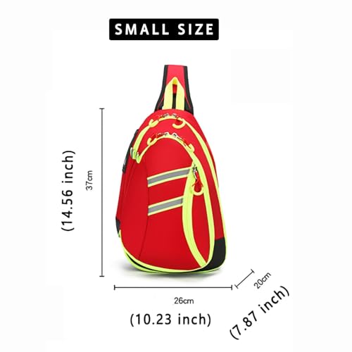 First Aid Sling Bag Backpack,Sling Crossbody Bag,Heavy Duty Emergencies Medical Bag,For Cycling Camping Traveling. (Red, S) - color: Red, size: Small
