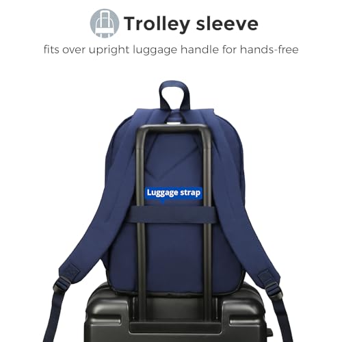Swissdigital Design Big Student Laptop Backpack with Fun Personalized Patches For College Men & Women, Middle High School Teen Bookbag Cool Travel Daypack Blue -Includes 3 Patches | SD1718-12 - color: Dark Blue