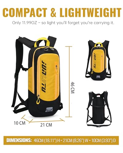 Croogo Hydration Packs,Hydration Backpack with 2L Hydration Bladder,Bicycle Daypack Waterproof Breathable Bag for Climbing - color: Ot04-yellow-sd