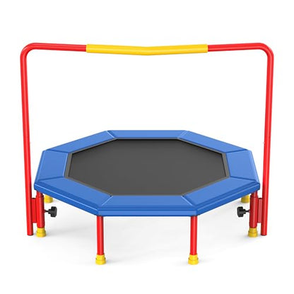36 Inch Kids Trampoline for Toddlers Ages 1-3,Mini Indoor/Outdoor Trampoline with Gap-Free Spring Design - Safe Bounce Jumping Toy - color: Red+Blue