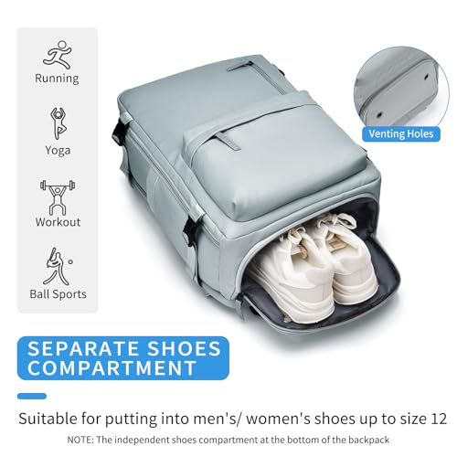 GAEKEAO Travel Backpack for Women Men, Airline Approved 15.6 Inch Laptop Carry On Backpack with Shoe Pouch Luggage Weekender Bag for Travel Business Work Hiking Blue - color: B04 Light Green