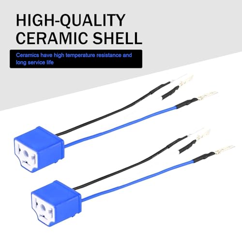 2PCS H4 HB2 9003 Wiring Harness Headlight Socket, 16AWG Headlight Connector, Pigtail Socket Female Plug, Fog Light Accessories for Car, Truck, Boat (Blue) - color: blue