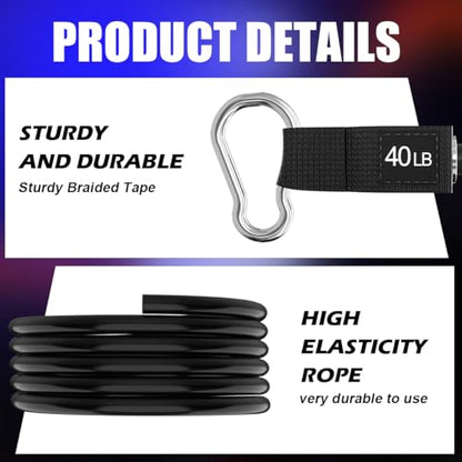 VEICK Resistance Bands, One Single Exercise Bands, Workout Bands Resistance Training for Home Workouts Fitness Pilates - color: Black(40LBS)
