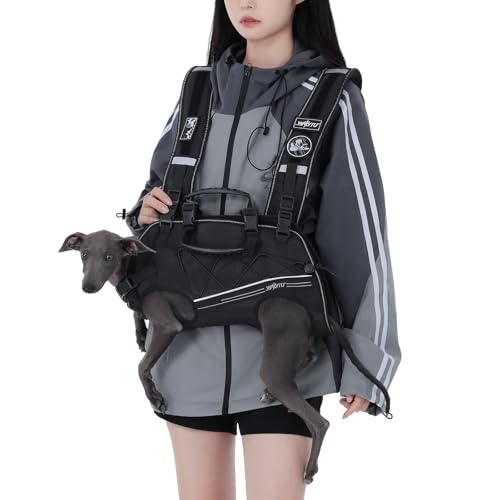 Wakytu Dog Lift Harness for Small Dogs,Dog Backpack Carrier,Adjustable Padded Breathable Straps for Dogs, Disabled, Joint Injuries, Arthritis,XL(24-35LBS) - color: 1.0 Black, size: XL（24-35lbs）